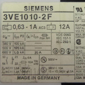 Siemens Leistungsschalter 3VE1010-2F GEB
