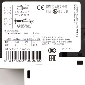 Siemens Leistungsschalter 3RV1011-1CA20 OVP