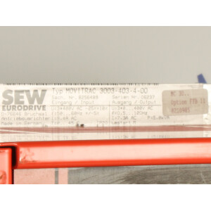 SEW EURODRIVE Frequenzumrichter Movitrac 3003-403-4-00 8256489 GEB