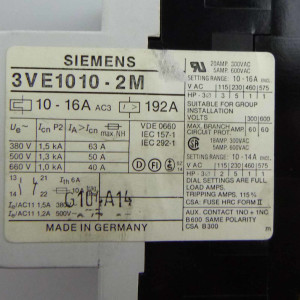 Siemens Leistungsschalter 3VE1010-2M GEB