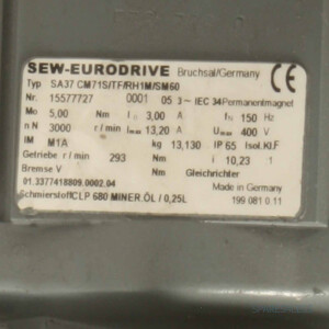 SEW Getriebemotor SA37 CM71S/TF/RH1M/SM60 15577727 NOV