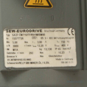 SEW Getriebemotor SA37 CM71S/TF/RH1M/SM60 15577726 NOV