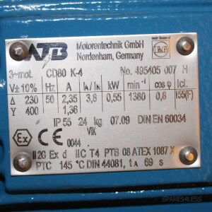 ATB Drehstrommotor CAR80 II2GExeII CD80 K-4 No.495405007H OVP