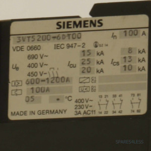 Siemens Leistungsschalter 3VT5200-6DT00 100A GEB