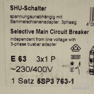 Siemens Haupt-Leitungsschutzschalter 5SP3 763-1 OVP