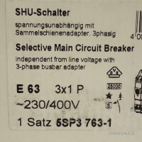Siemens Haupt-Leitungsschutzschalter 5SP3 763-1 OVP