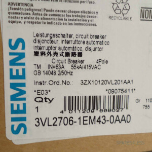Siemens Leistungsschalter VL160N 3VL2706-1EM43-0AA0 OVP