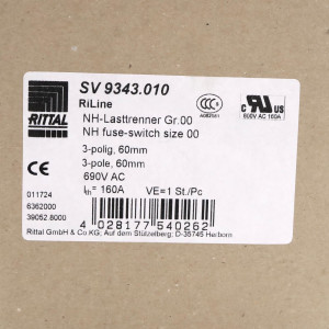 RITTAL NH-Lasttrenner Gr.00 SV 9343.010 OVP