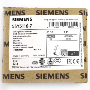 Siemens Leitungsschutzschalter 5SY5 116-7 OVP