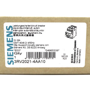 Siemens Leistungsschalter 3RV2021-4AA10 OVP