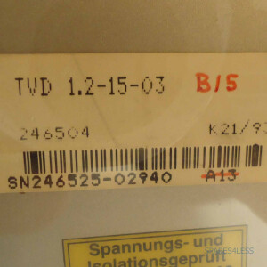 INDRAMAT AC Servo Power Supply TVD 1.2-15-03 B/5 GEB