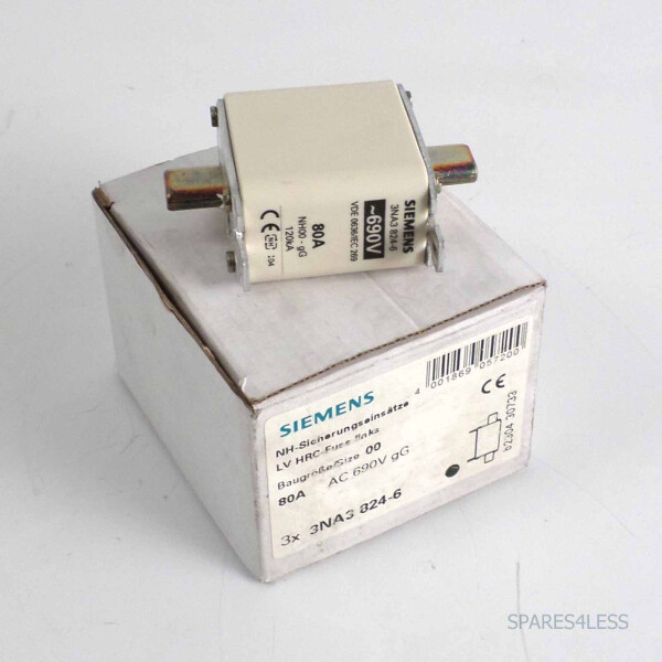 Siemens NH-Sicherungseinsatz 3NA3824-6 (3Stk.) 80A OVP